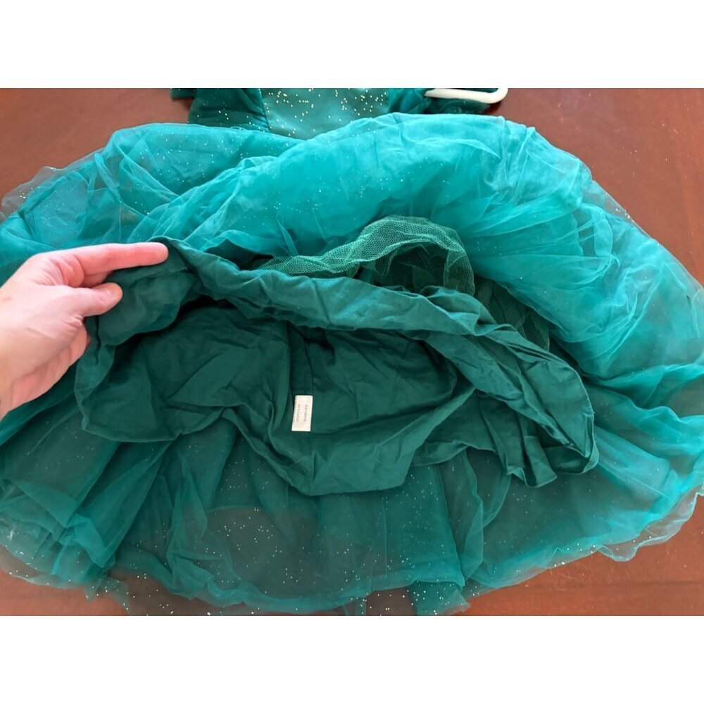 Trish Scully Girls Green Glitter Emerald Party Holiday Photoshoot Dress Size 6 - Picture 10 of 12